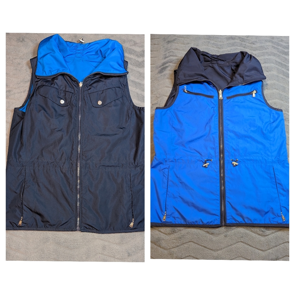 NEW-Lauren Ralph Lauren Blue and Navy Vest Womens Large